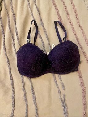 Victorias Secret Sexy Tee Lacie Wireless Push Up Lace Bra - Purple Shimmer Lace